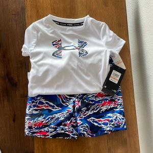 Toddler boy two piece swim set, size 2T, under armour